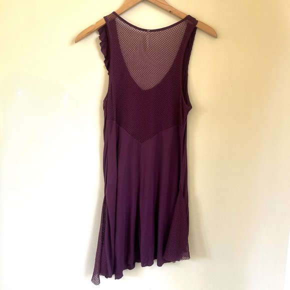 Free People Sleeveless Dress with Folded Pleat Details, Plum, Size M - Picture 2 of 10